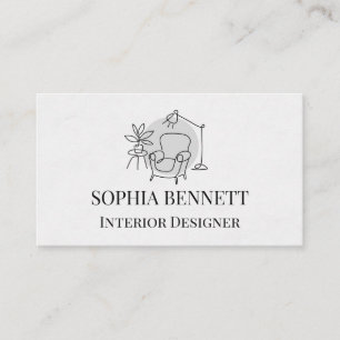 Tarjeta De Visita Modern Interior Design Business Card