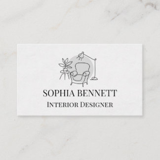 Tarjeta De Visita Modern Interior Design Business Card