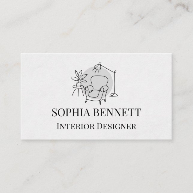 Tarjeta De Visita Modern Interior Design Business Card (Anverso)