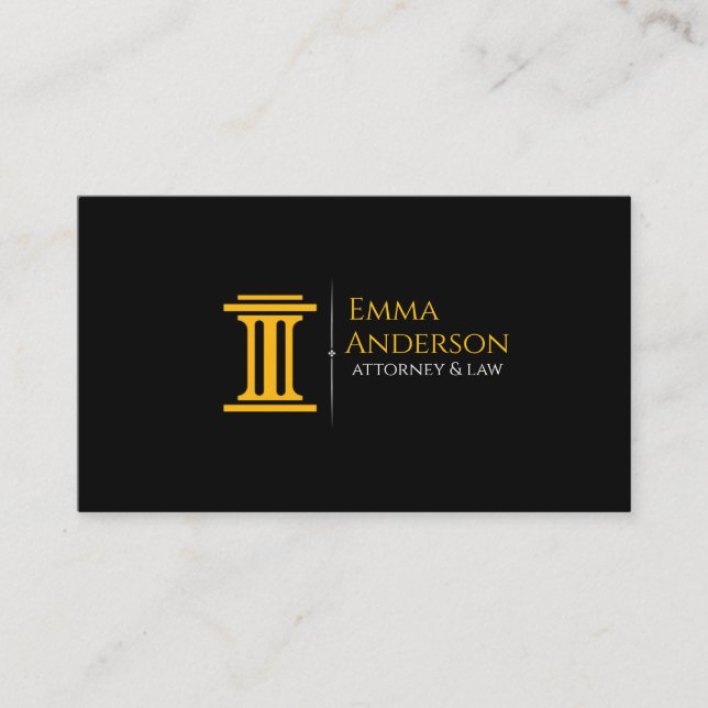 Tarjeta De Visita Modern Law & Justice Business Card | Attorney  (Anverso)