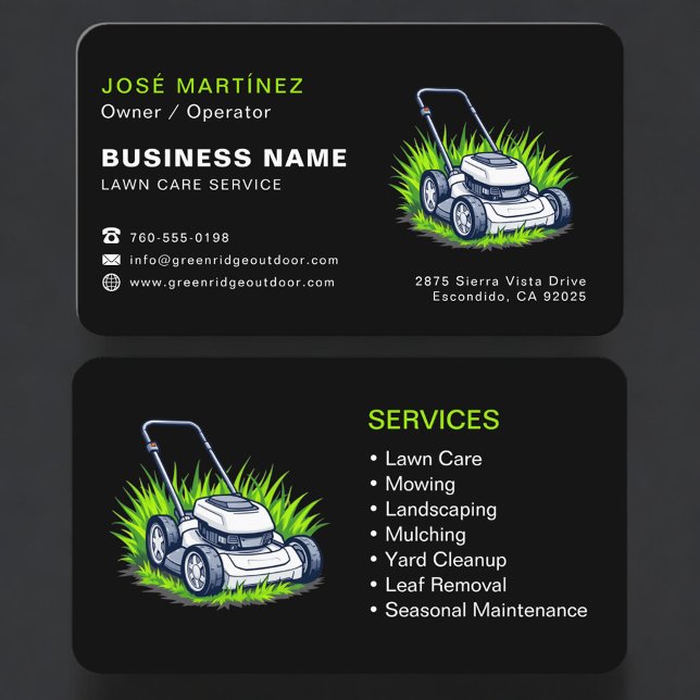 Tarjeta De Visita Modern Lawn Care and Maintenance (Subido por el creador)