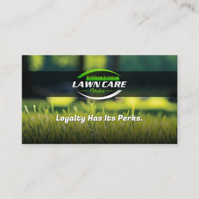 Tarjeta De Visita Modern Lawn Care & Landscaping Loyalty Card (Anverso)