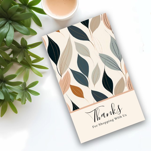 Tarjeta De Visita Modern Leaves Business Thank You Enclosure Card (Subido por el creador)
