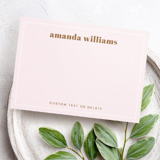 Tarjeta De Visita Modern light blush pink name & text mini notecard
