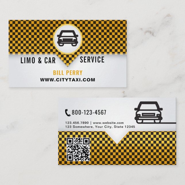 Tarjeta De Visita Modern Limo & Car Service Logo Design (Anverso / Reverso)