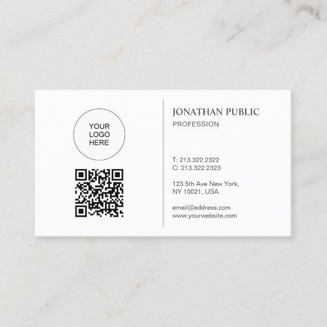 Tarjeta De Visita Modern Logo And QR Code Template Connect With Us (Anverso)
