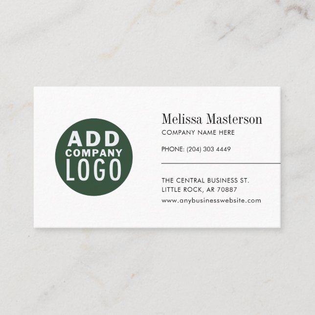 Tarjeta De Visita Modern Logo Minimalist Employees Custom (Anverso)