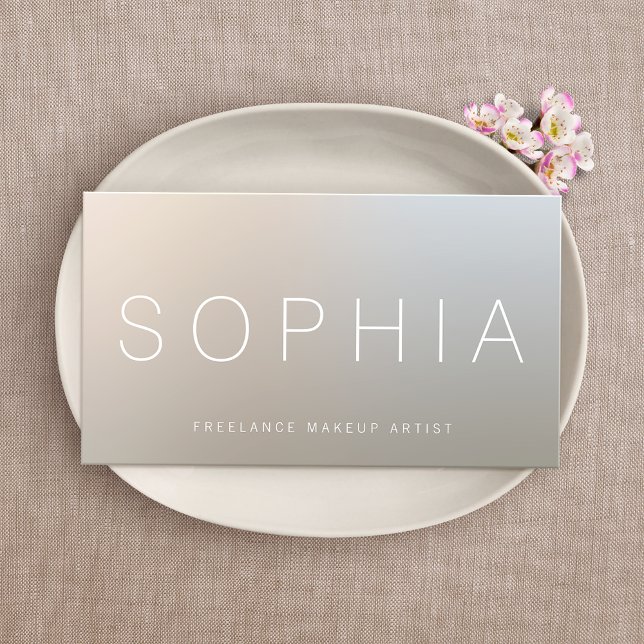 Tarjeta De Visita Modern Makeup Artist Luminous Silver (Subido por el creador)