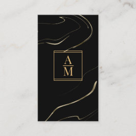 Tarjeta De Visita Modern Marble Monogram Business Card