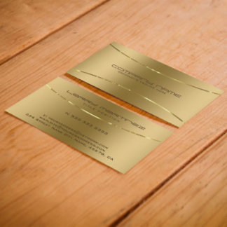 Tarjeta De Visita Modern Metallic Faux Gold Stainless Steless Look