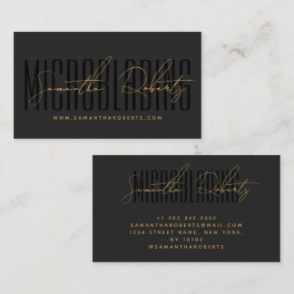 Tarjeta De Visita Modern microblading typography script gray black