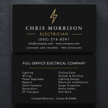 Modern Minimal Electrician Black Gold