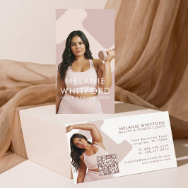 Tarjeta De Visita Modern Minimal Fitness Health Wellness Photo QR