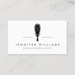 Tarjeta De Visita Modern Minimal Loan Siging Agent Quill Feather