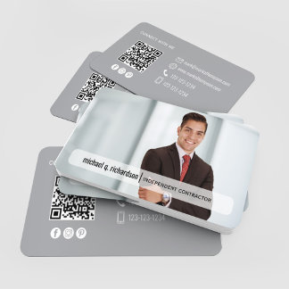 Tarjeta De Visita Modern Minimal QR Code Photo Contact Card