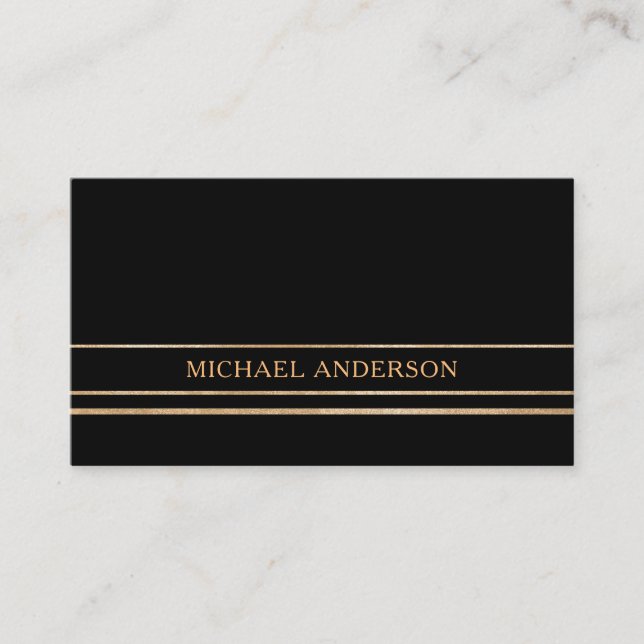 Tarjeta De Visita Modern Minimal Schwarz Gold (Anverso)