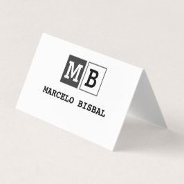 Tarjeta De Visita Modern Minimal Typography White Paper Square