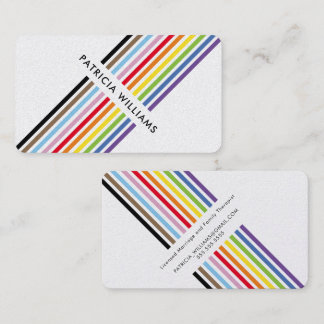Tarjeta De Visita MODERN MINIMAL unique stripe rainbow pride LGBTQ
