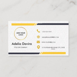 Tarjeta De Visita Modern Minimal White Gold Consultant Business Card