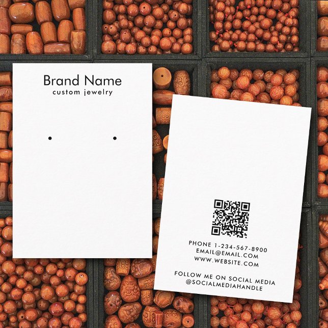 Tarjeta De Visita Modern Minimalist Black White Jewelry Display Card (Modern Minimalist Black White Jewelry Display Card)
