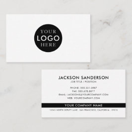 Tarjeta De Visita Modern Minimalist Black White Logo Professional