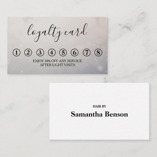 Tarjeta De Visita Modern Minimalist Black & White Loyalty Card (Anverso / Reverso)
