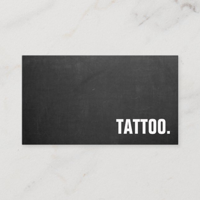 Tarjeta De Visita Modern Minimalist Blackboard Tattoo Professional B (Anverso)