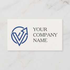 Tarjeta De Visita Modern Minimalist Blue Logo Business Card QR Code 