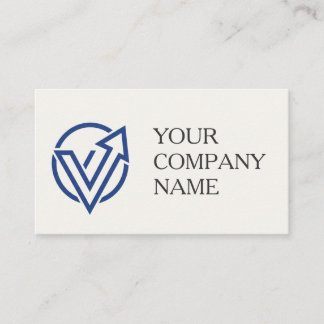 Tarjeta De Visita Modern Minimalist Blue Logo Business Card QR Code 