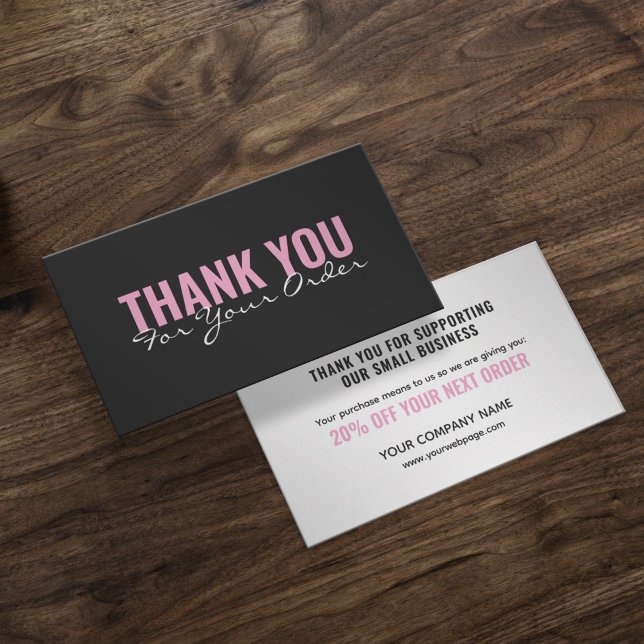 Tarjeta De Visita Modern minimalist bold Thank You card (Subido por el creador)