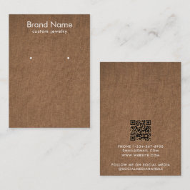 Tarjeta De Visita Modern Minimalist Brown Linen Jewelry Display Card