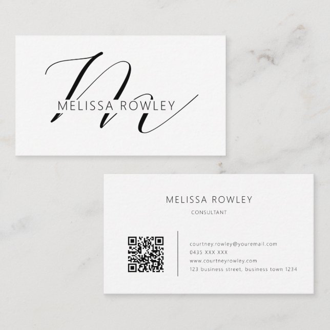 Tarjeta De Visita Modern minimalist business card QR Code (Anverso / Reverso)