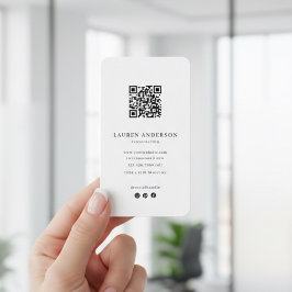 Tarjeta De Visita Modern Minimalist Business Card with QR Code 
