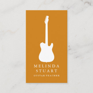 Tarjeta De Visita Modern Minimalist Chic Musician Guitar Teacher