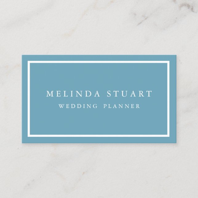 Tarjeta De Visita Modern Minimalist Chic Navy Blue Business Card (Anverso)