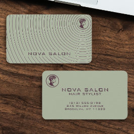 Tarjeta De Visita Modern Minimalist Concentric Fine Linework