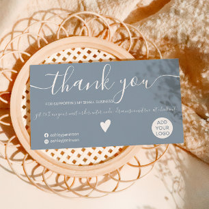 Tarjeta De Visita Modern minimalist  dusty blue order thank you