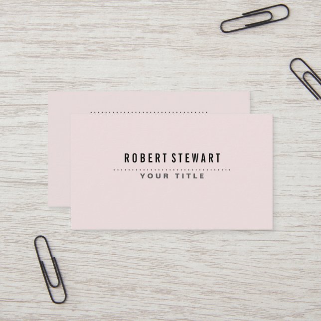 Tarjeta De Visita Modern minimalist generic baby pink (Anverso/Reverso In Situ)