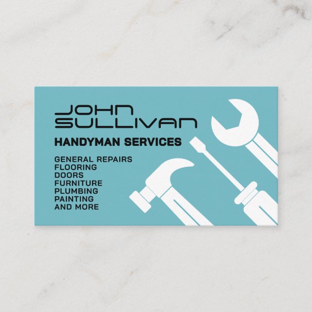 Tarjeta De Visita Modern minimalist handyman Business Card (Anverso)
