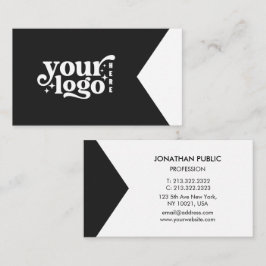 Tarjeta De Visita Modern Minimalist High Contrast Diagonal Split Bus