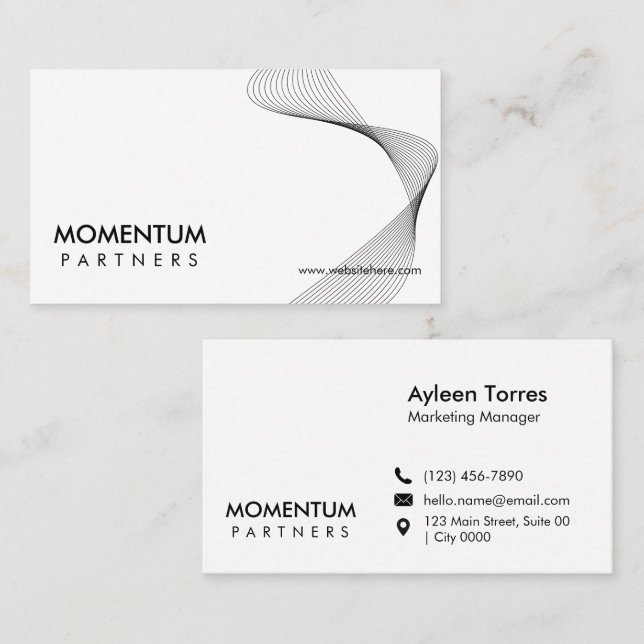 Tarjeta De Visita Modern Minimalist Innovation Company Sleek White (Anverso / Reverso)