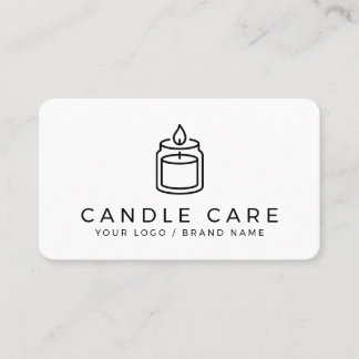 Tarjeta De Visita Modern Minimalist Line Art Candle Care Instruction