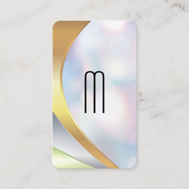 Tarjeta De Visita Modern Minimalist Monogram | Boke (Anverso)