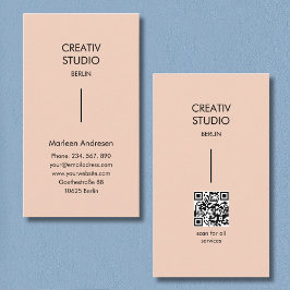 Tarjeta De Visita Modern Minimalist Peach Beige Black