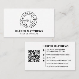 Tarjeta De Visita Modern Minimalist Professional Logo QR Code