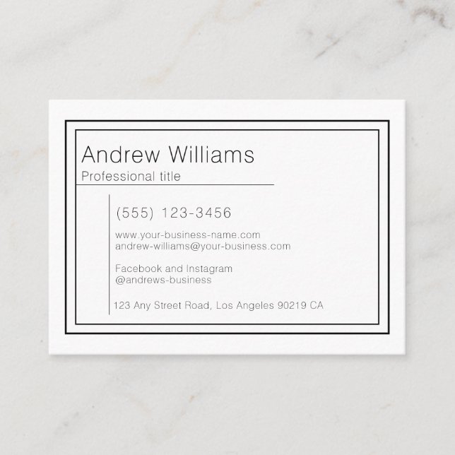 Tarjeta De Visita Modern Minimalist Professional Simple (Anverso)