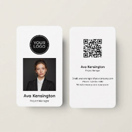 Tarjeta De Visita Modern Minimalist QR Code Business Card Custom