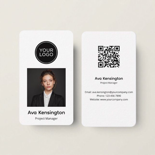Tarjeta De Visita Modern Minimalist QR Code Business Card Custom (Subido por el creador)