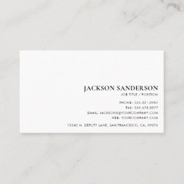 Tarjeta De Visita Modern Minimalist Simple Professional Black White