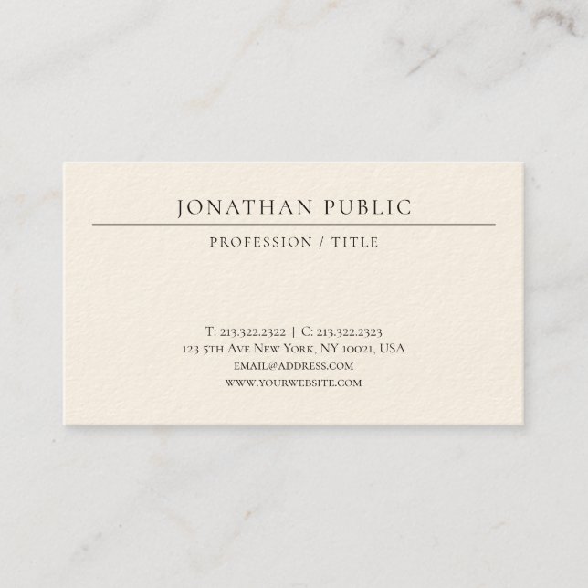 Tarjeta De Visita Modern Minimalist Template Elegant Luxurious (Anverso)